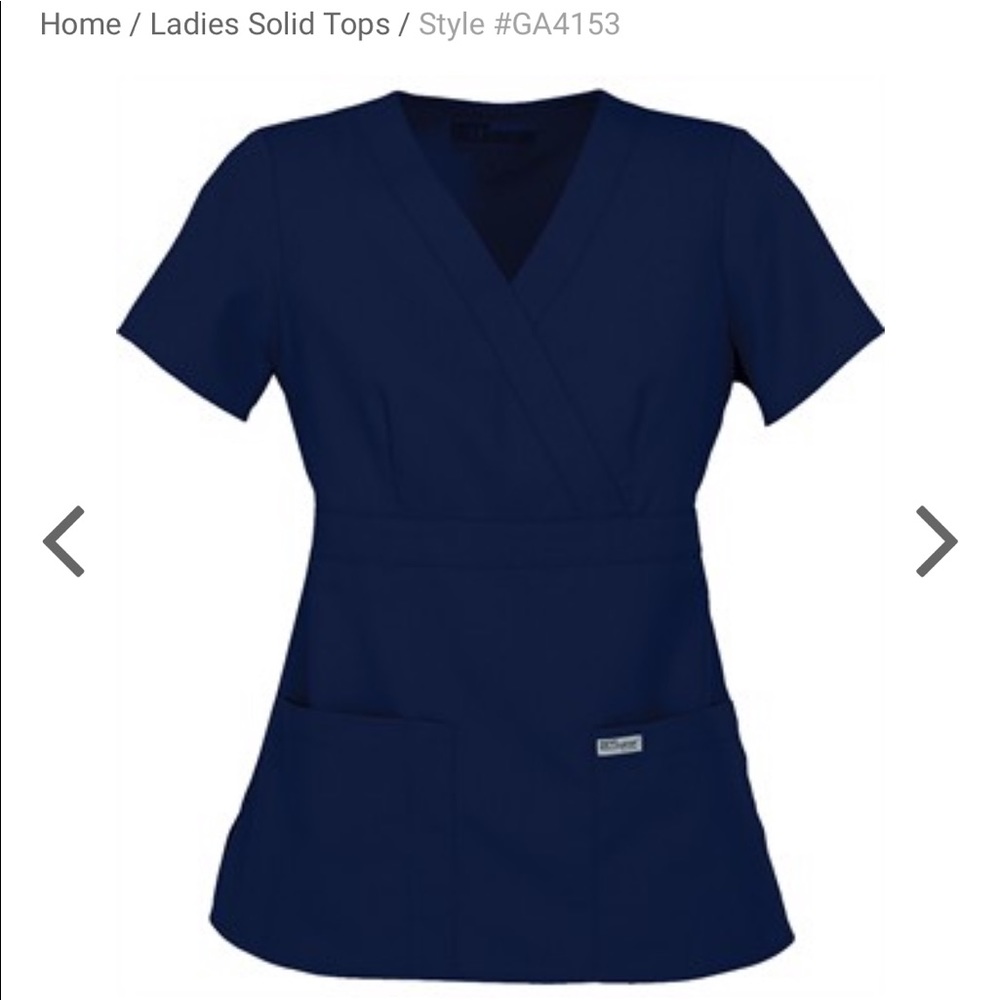 XS greys anatomy barco scrub top riley nurse scrubs navy